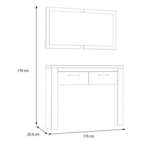 GARDEROBA Przedpokój Konsola i lustro   - Komplet